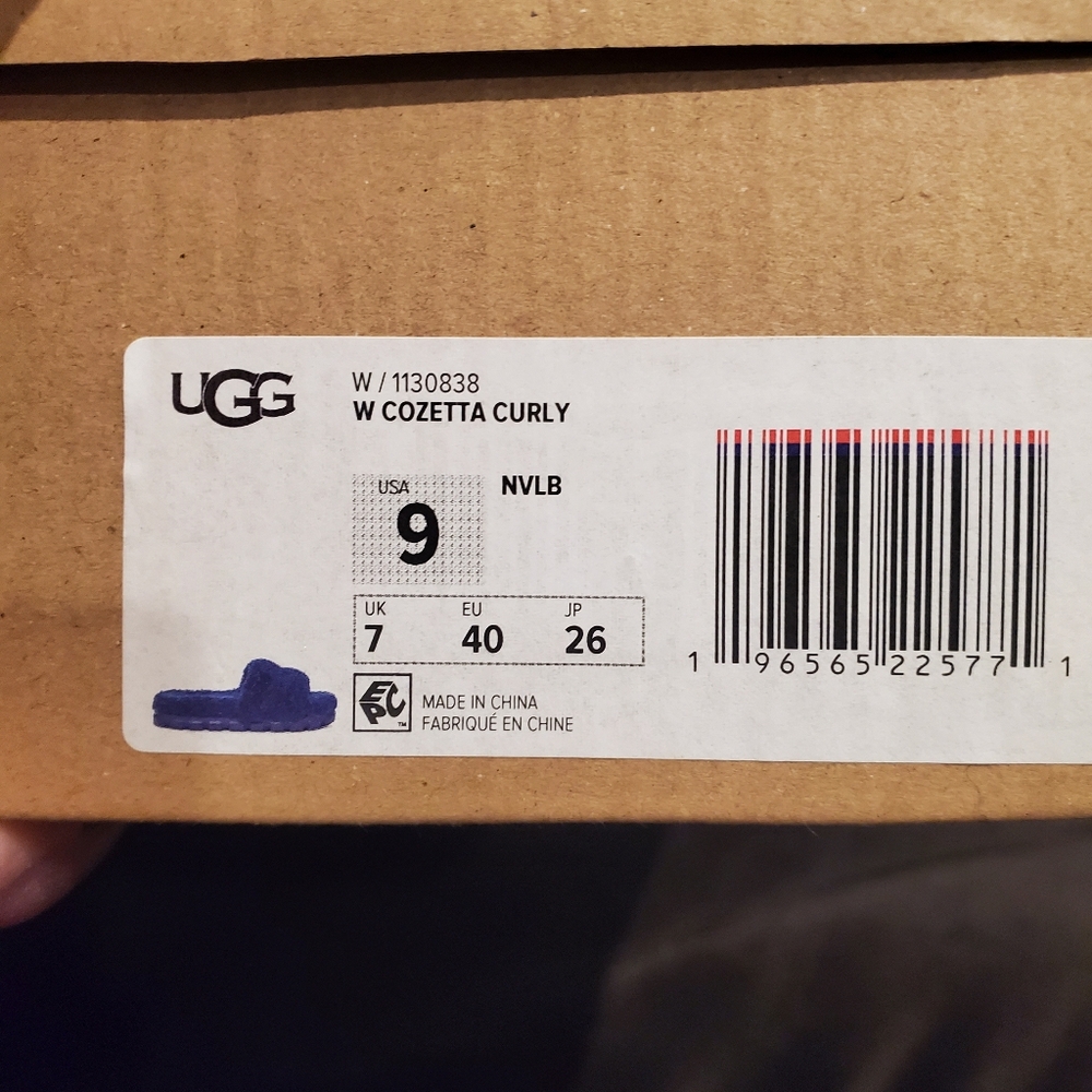 UGG Australia Cobalt Blue Shearling Cozetta Slides WOMEN SIZE 9 - Picture 7 of 15